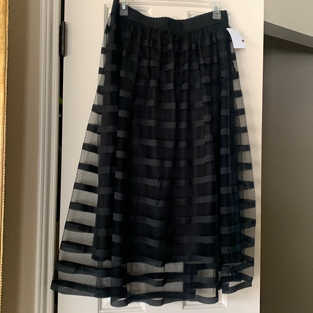 Black skirt with sheer over skirt